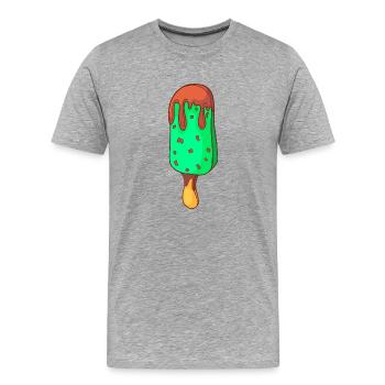 Eis Speiseeis Eiskrem Eiscreme Kugeleis Eisbecher - Männer Premium Bio T-Shirt - Grau meliert - Vorne - Damien (186cm)