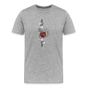 Schnecke - Männer Premium Bio T-Shirt - Grau meliert - Vorne - Damien (186cm)