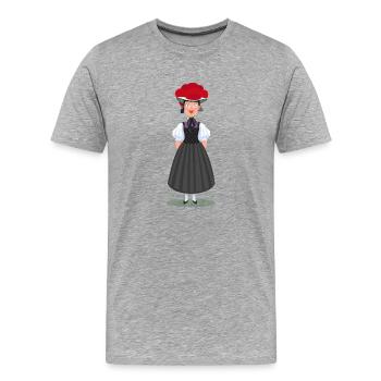 Schwarzwaldmädel Bollenhut Schwarzwald Mädel - Männer Premium Bio T-Shirt - Grau meliert - Vorne - Damien (186cm)