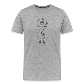 Question mark snake - Men's Premium Organic T-Shirt - heather grey - Front - Damien (186cm)
