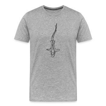Hai Lineart - Men's Premium Organic T-Shirt - heather grey - Front - Damien (186cm)