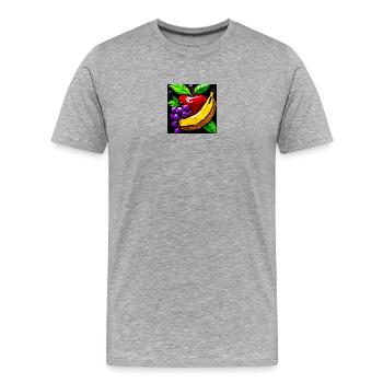 Geometrische Fruchtcollage aus Ductape - Männer Premium Bio T-Shirt - Grau meliert - Vorne - Damien (186cm)