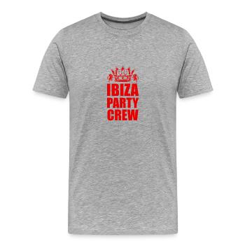Voyage en équipe de fête à Ibiza - T-shirt bio Premium Homme - gris chiné - Devant - Damien (186cm)