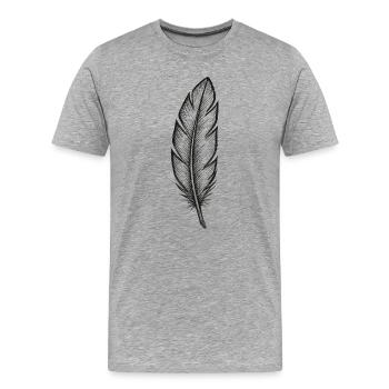 Plume noire à la lumière de la nuit - T-shirt bio Premium Homme - gris chiné - Devant - Damien (186cm)