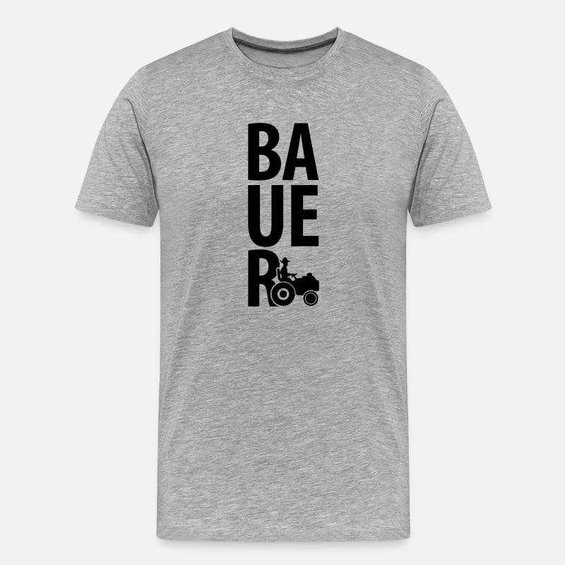 bauer_design_c1 - Männer Premium Bio T-Shirt - Grau meliert