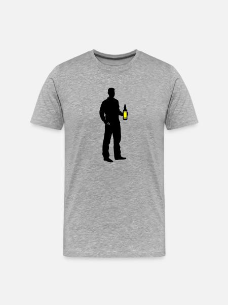 Drinker Silhouette Icon - Men's Premium Organic T-Shirt - heather grey