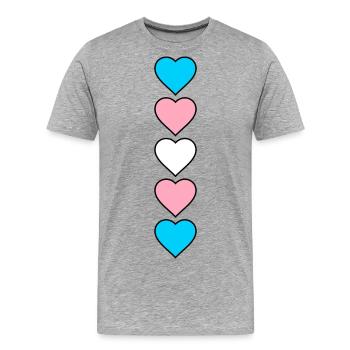 Trans Herzen transsexuell trans* Herz Transgender - Männer Premium Bio T-Shirt - Grau meliert - Vorne - Damien (186cm)
