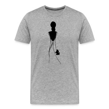 Braut - Männer Premium Bio T-Shirt - Grau meliert - Vorne - Damien (186cm)