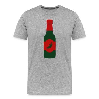 Sauce piquante, sauce pimentée, Cuisine BBQ épicée, équipe - T-shirt bio Premium Homme - gris chiné - Devant - Damien (186cm)