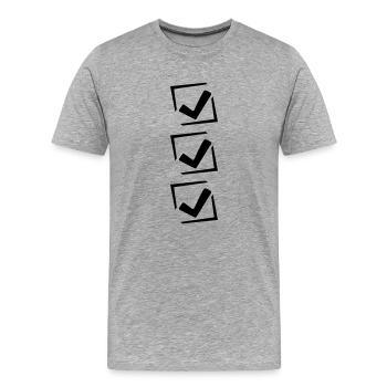 3 Haken Design - Männer Premium Bio T-Shirt - Grau meliert - Vorne - Damien (186cm)
