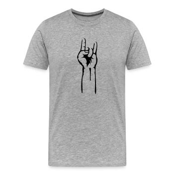 satan fingers - Männer Premium Bio T-Shirt - Grau meliert - Vorne - Damien (186cm)