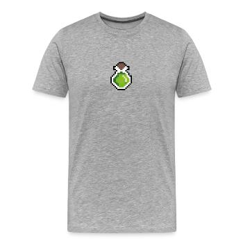 Trank gruen Pixel - Männer Premium Bio T-Shirt - Grau meliert - Vorne - Damien (186cm)
