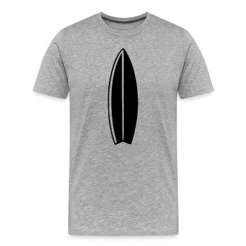 Surf Surf Surf Cadeau - T-shirt bio Premium Homme - gris chiné - Devant - Damien (186cm)