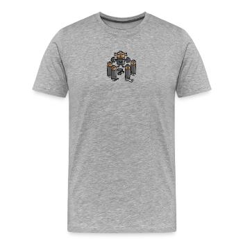 Batterie Deadlifts Gym Powerlifting Musculation - T-shirt bio Premium Homme - gris chiné - Devant - Damien (186cm)