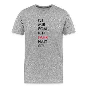 fahren - Männer Premium Bio T-Shirt - Grau meliert - Vorne - Damien (186cm)