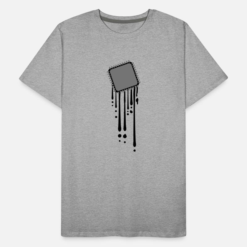 melt drops graffiti cpu computer nerd desig Men's Premium Organic T-Shirt