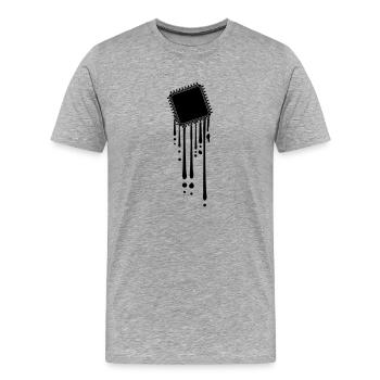 processeur goutte à goutte graffiti cpu ordinateur - T-shirt bio Premium Homme - gris chiné - Devant - Damien (186cm)