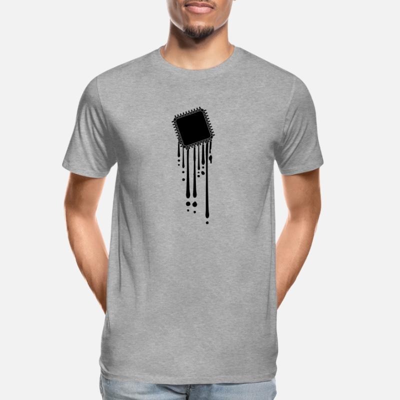 processor melt drops graffiti cpu computer Men's Premium Organic T-Shirt