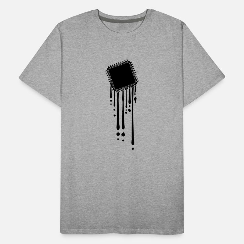 processor melt drops graffiti cpu computer Men's Premium Organic T-Shirt