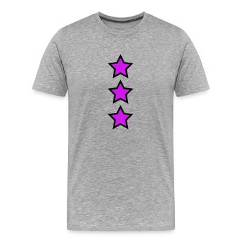 Magenta Sterne - Männer Premium Bio T-Shirt - Grau meliert - Vorne - Damien (186cm)