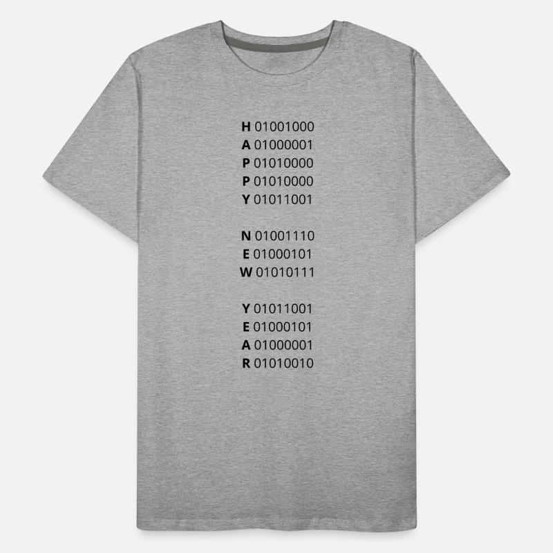 HAPPY NEW YEAR – binary code Men's Premium Organic T-Shirt