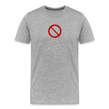 Interdit T-Shirt Cadeau Humour - T-shirt bio Premium Homme - gris chiné - Devant - Damien (186cm)