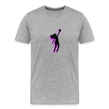 Volleyball Spielerin Symbol - Männer Premium Bio T-Shirt - Grau meliert - Vorne - Damien (186cm)