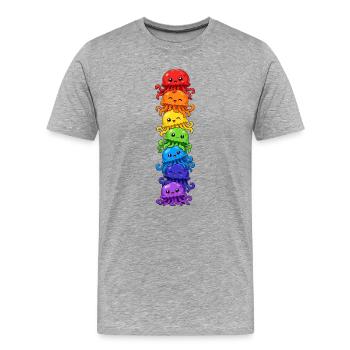 Rainbow Jellyfish Pride Kawaii Cute Lgbtq - Men's Premium Organic T-Shirt - heather grey - Front - Damien (186cm)