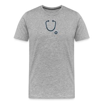 Stethoscope | Symbol for Doctors & Nurses - Men's Premium Organic T-Shirt - heather grey - Front - Damien (186cm)