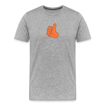 Pouce En L Air T-Shirt Cadeau Humour - T-shirt bio Premium Homme - gris chiné - Devant - Damien (186cm)