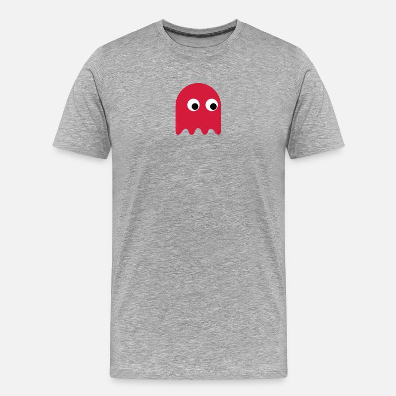 Game Classics Ghost - Männer Premium Bio T-Shirt - Grau meliert