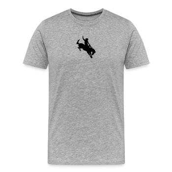 Un cowboy au rodéo - T-shirt bio Premium Homme - gris chiné - Devant - Damien (186cm)