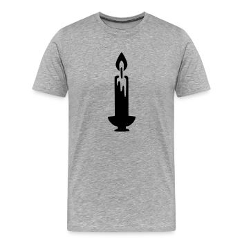 Candle Candle Holder - Men's Premium Organic T-Shirt - heather grey - Front - Damien (186cm)