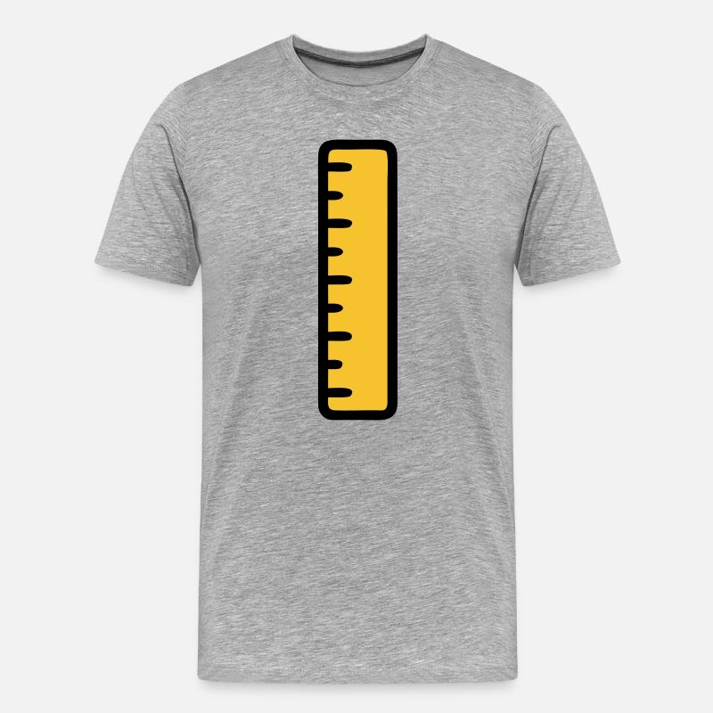Lineal Mathe Geometrie Schule - Männer Premium Bio T-Shirt - Grau meliert