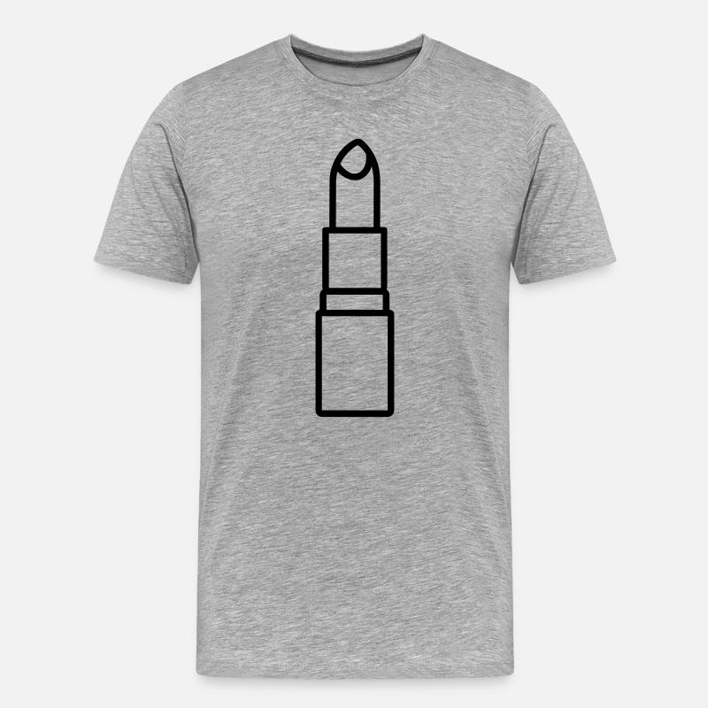Lippenstift - Männer Premium Bio T-Shirt - Grau meliert