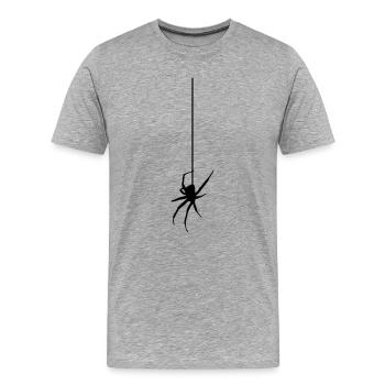 Spinne am Faden - Männer Premium Bio T-Shirt - Grau meliert - Vorne - Damien (186cm)