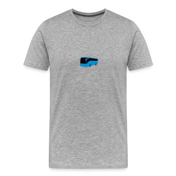 Reisebus - Männer Premium Bio T-Shirt - Grau meliert - Vorne - Damien (186cm)