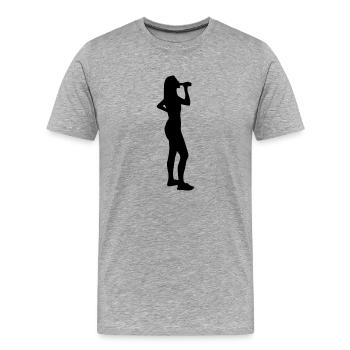 drinking girl bottle - Men's Premium Organic T-Shirt - heather grey - Front - Damien (186cm)