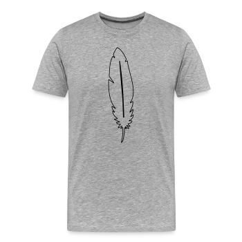 Feder Leichtigkeit Symbol - Männer Premium Bio T-Shirt - Grau meliert - Vorne - Damien (186cm)