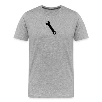 Wrench Silhoue - Men's Premium Organic T-Shirt - heather grey - Front - Damien (186cm)