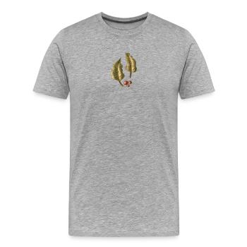 Feuilles automnales Motifs de baies - T-shirt bio Premium Homme - gris chiné - Devant - Damien (186cm)