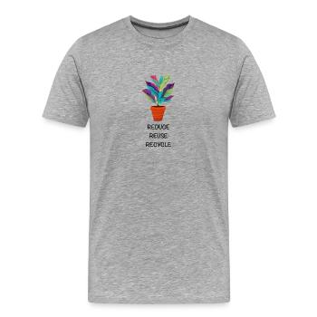 Reduce Reuse Recycle Klima retten - Männer Premium Bio T-Shirt - Grau meliert - Vorne - Damien (186cm)