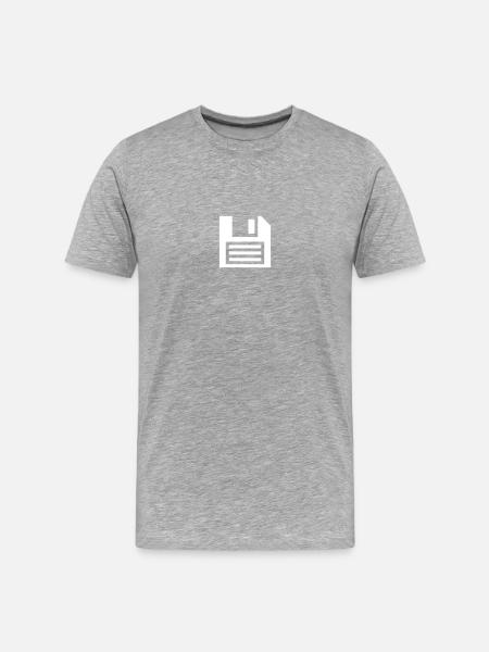 Nerd Diskette - Männer Premium Bio T-Shirt - Grau meliert