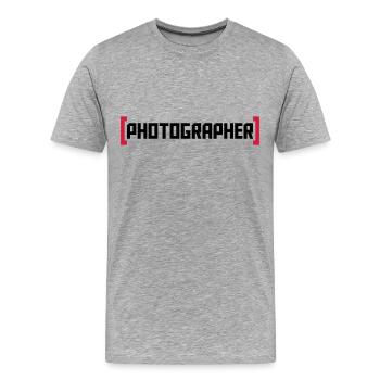 Photographer - Männer Premium Bio T-Shirt - Grau meliert - Vorne - Damien (186cm)