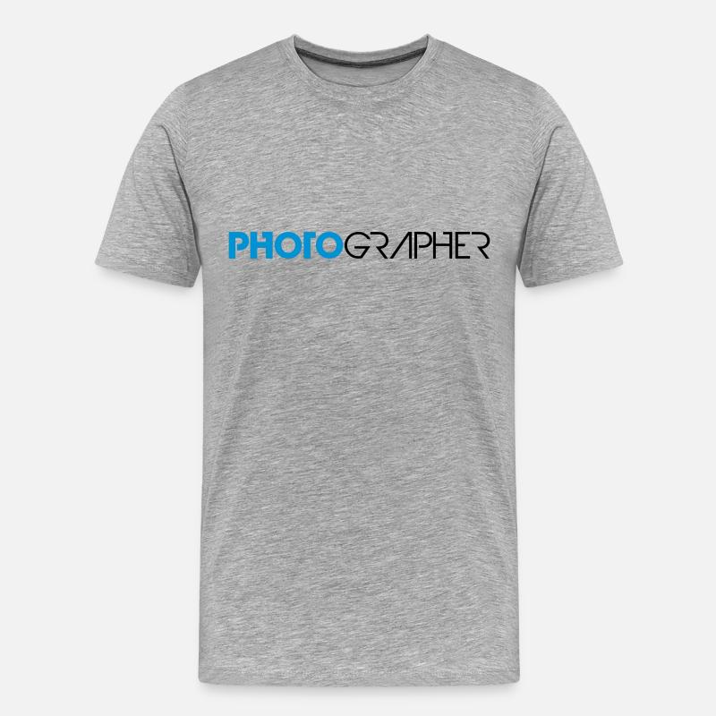 Cool Photographer Text Design - Männer Premium Bio T-Shirt - Grau meliert