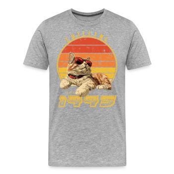 1995 Since Born Cat - Men's Premium Organic T-Shirt - heather grey - Front - Damien (186cm)