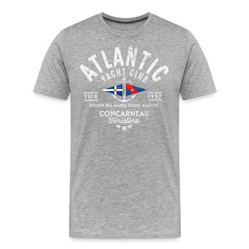 Atlantic Yacht Club Concarneau Finistere coul - Männer Premium Bio T-Shirt - Grau meliert - Vorne - Damien (186cm)