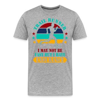 Trail Runner Trail Running Ausdauer Corsa - Männer Premium Bio T-Shirt - Grau meliert - Vorne - Damien (186cm)