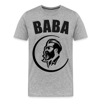 BABA - Männer Premium Bio T-Shirt - Grau meliert - Vorne - Damien (186cm)