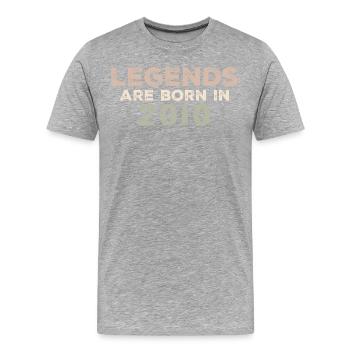 Legenden 2010 Jahrgang Retro Geburtstag Original - Männer Premium Bio T-Shirt - Grau meliert - Vorne - Damien (186cm)